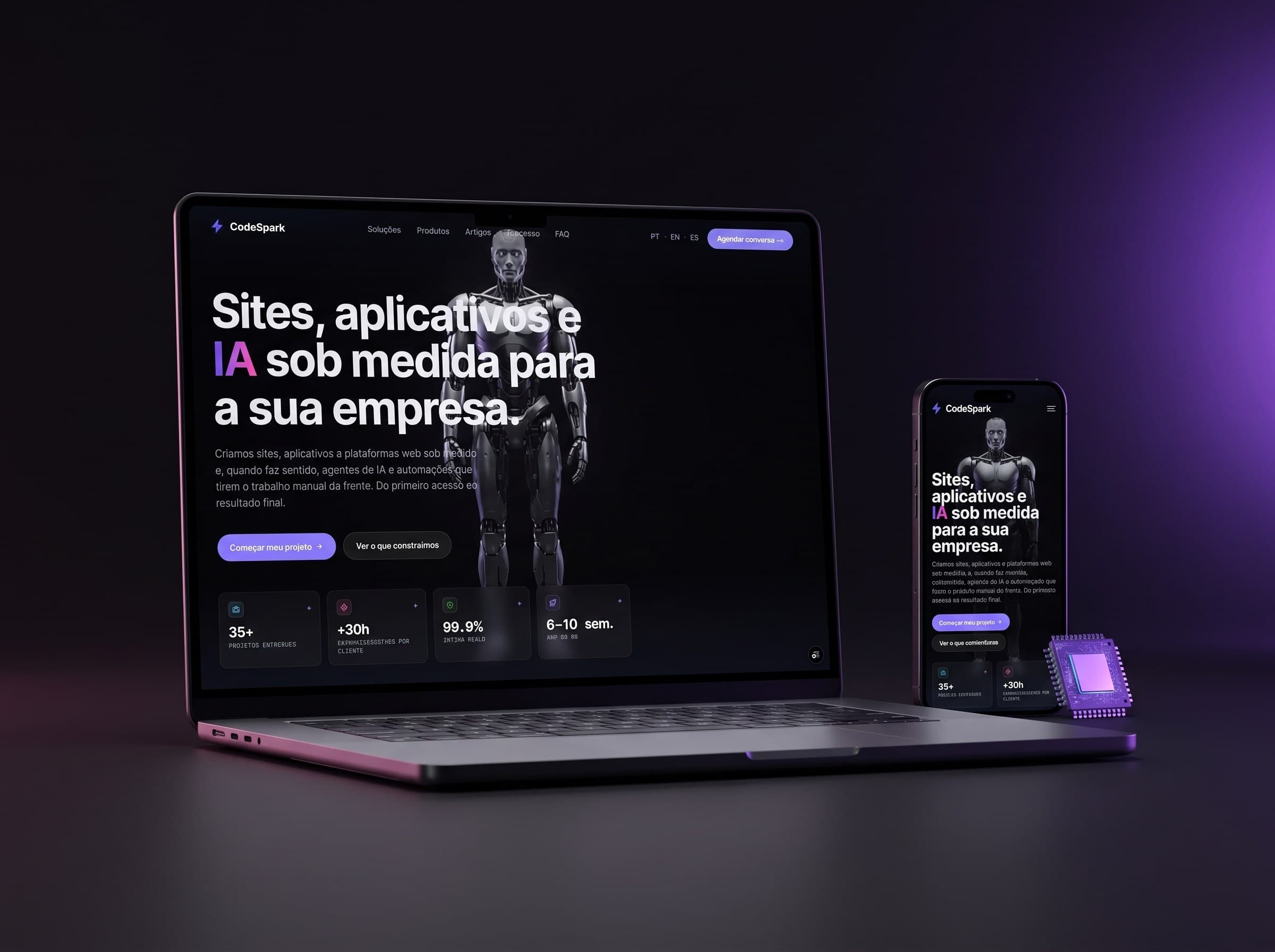 CodeSpark website, custom websites, apps and AI agents