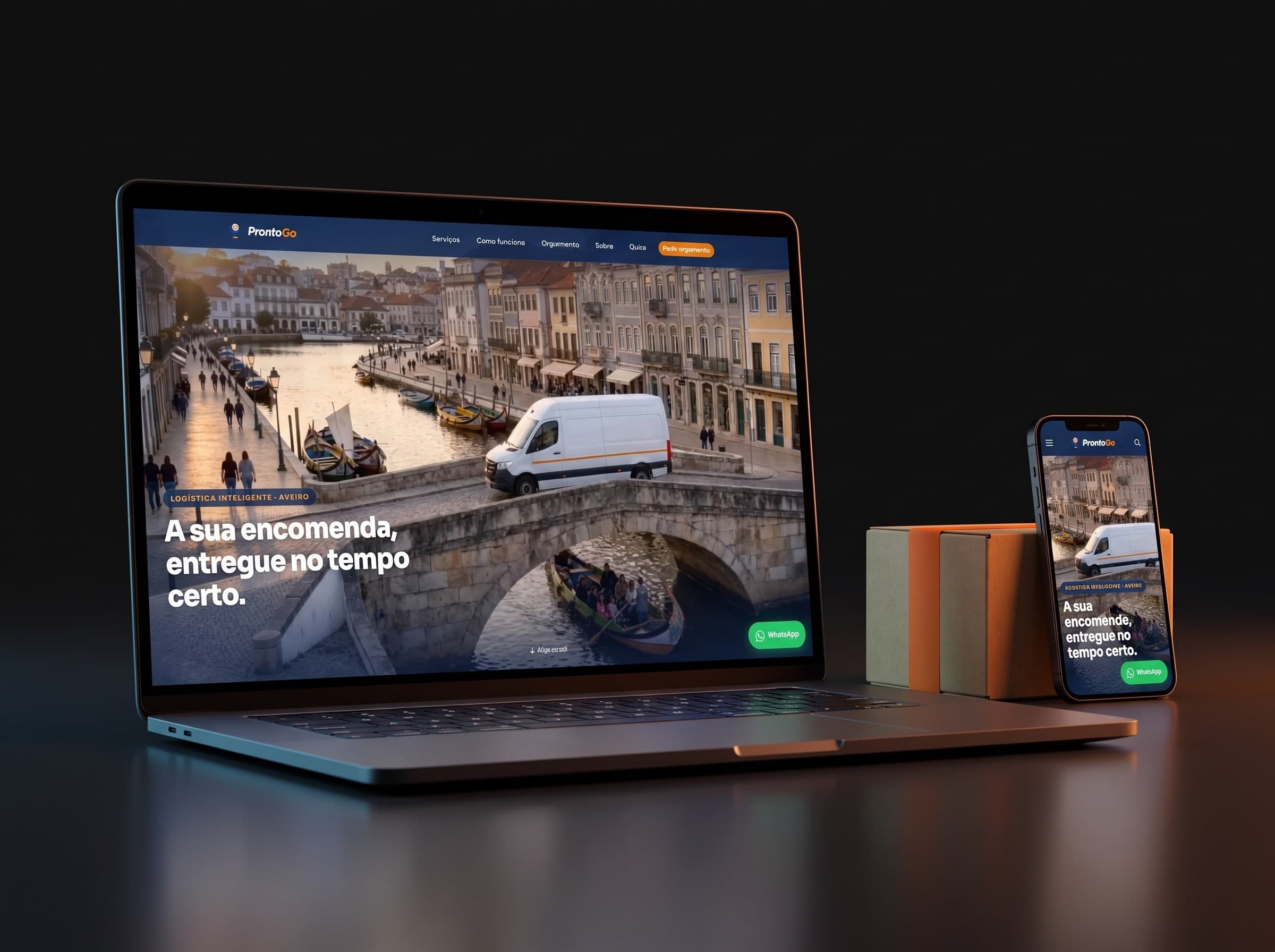 ProntoGo website, express delivery and logistics in Aveiro, Portugal